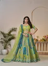 Kf 484 Green Banarasi Silk Embroidered Lehenga Choli Wholesale Online